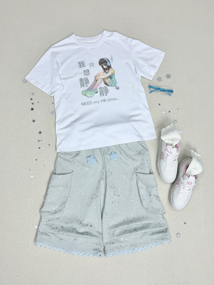 "NEED my ME-time" Glitter Short Sleeve T-Shirt