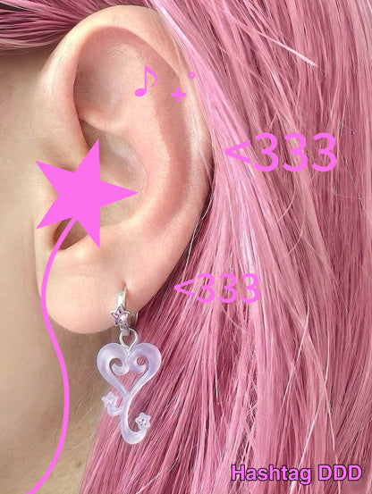 Unicorn Little House Heart Necklace & Earrings