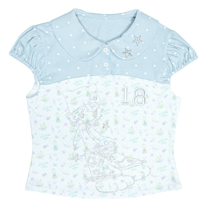 sunonebird co-branded Peter Pan Collar Puff Short Sleeve Tee