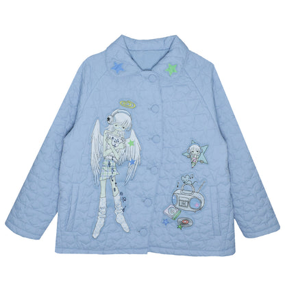 oooctopus co-branded Star-Patterned Quilted Puffer Coat