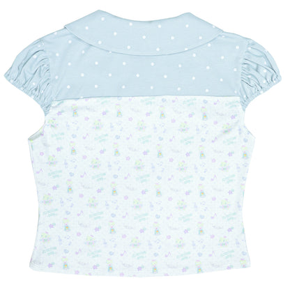 sunonebird co-branded Peter Pan Collar Puff Short Sleeve Tee