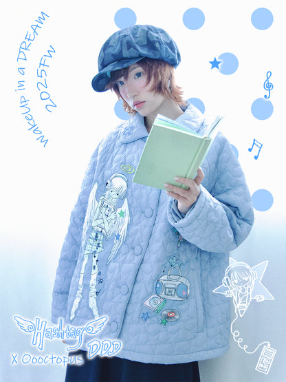 oooctopus co-branded Star-Patterned Quilted Puffer Coat