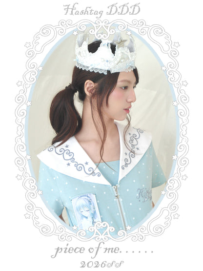 Sailor Style Short Sleeve Cardigan (2 Colors)