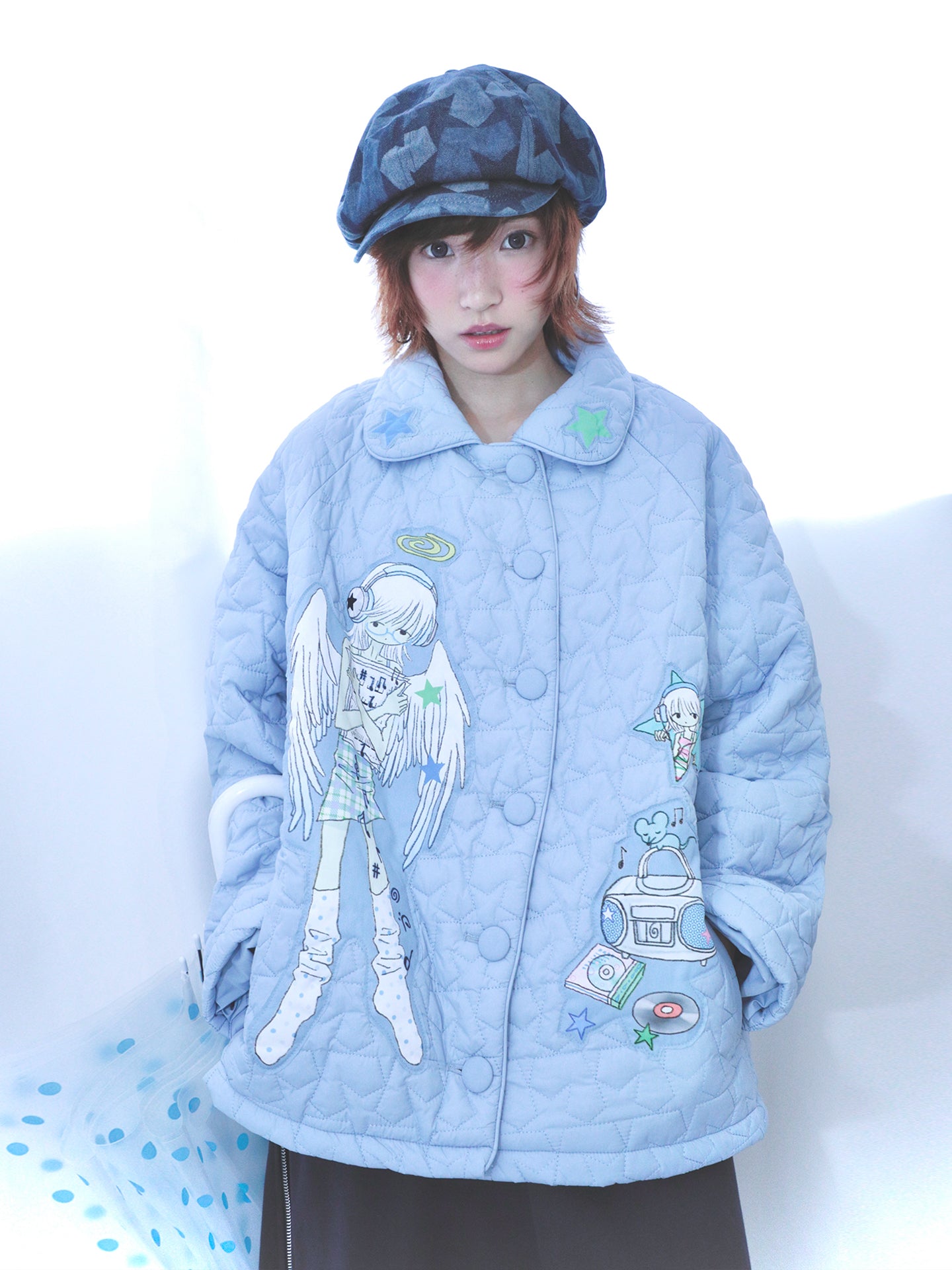 oooctopus co-branded Star-Patterned Quilted Puffer Coat