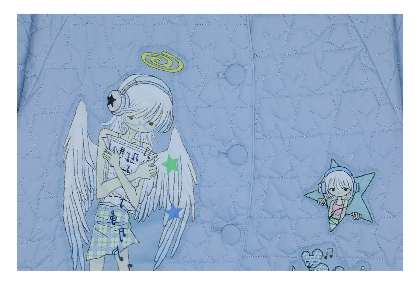 oooctopus co-branded Star-Patterned Quilted Puffer Coat