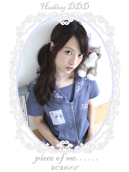 Sailor Style Short Sleeve Cardigan (2 Colors)