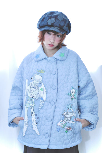oooctopus co-branded Star-Patterned Quilted Puffer Coat