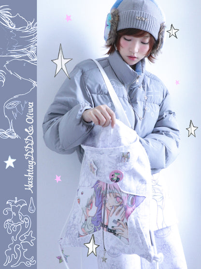 oliwabiu co-branded 2-in-1 Convertible Hoodie Crossbody Bag