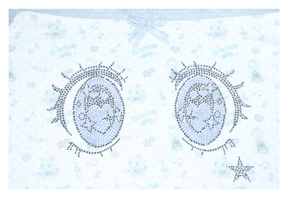 sunonebird co-branded Cartoon Eye Rhinestone Lace Camisole Top