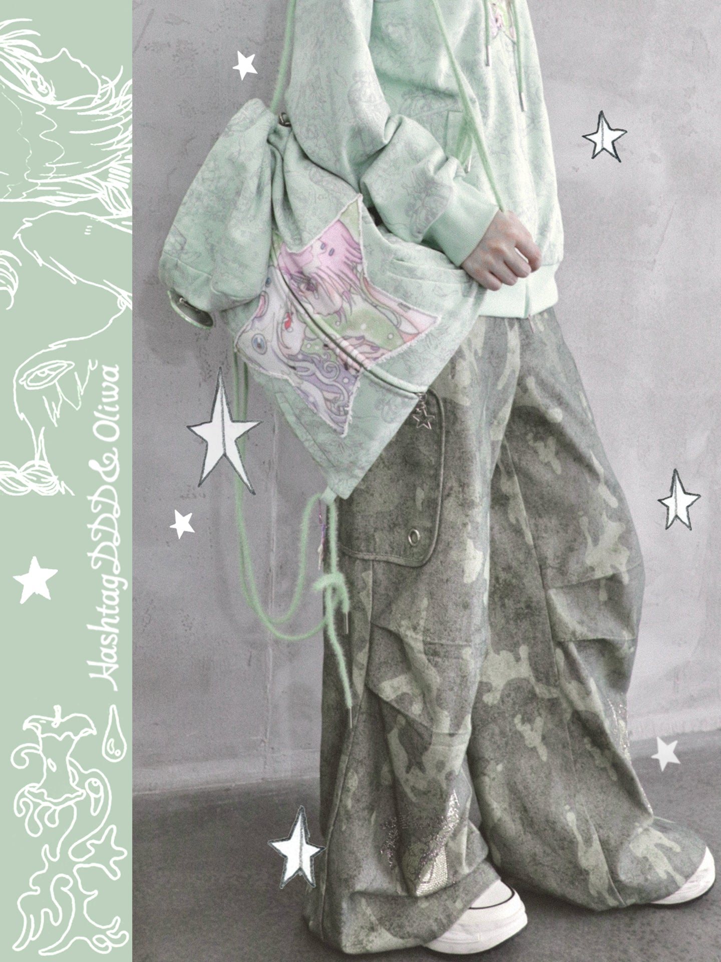 oliwabiu co-branded 2-in-1 Convertible Hoodie Crossbody Bag