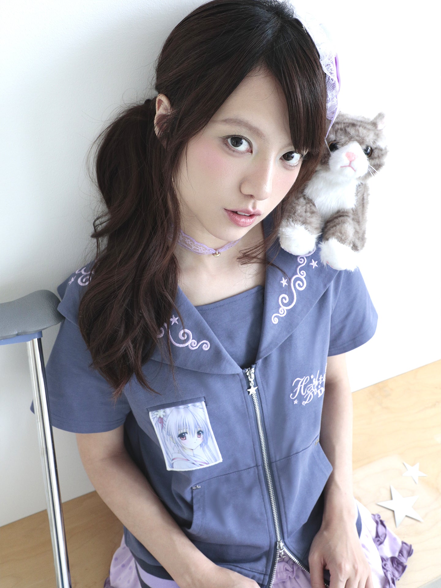 Sailor Style Short Sleeve Cardigan (2 Colors)