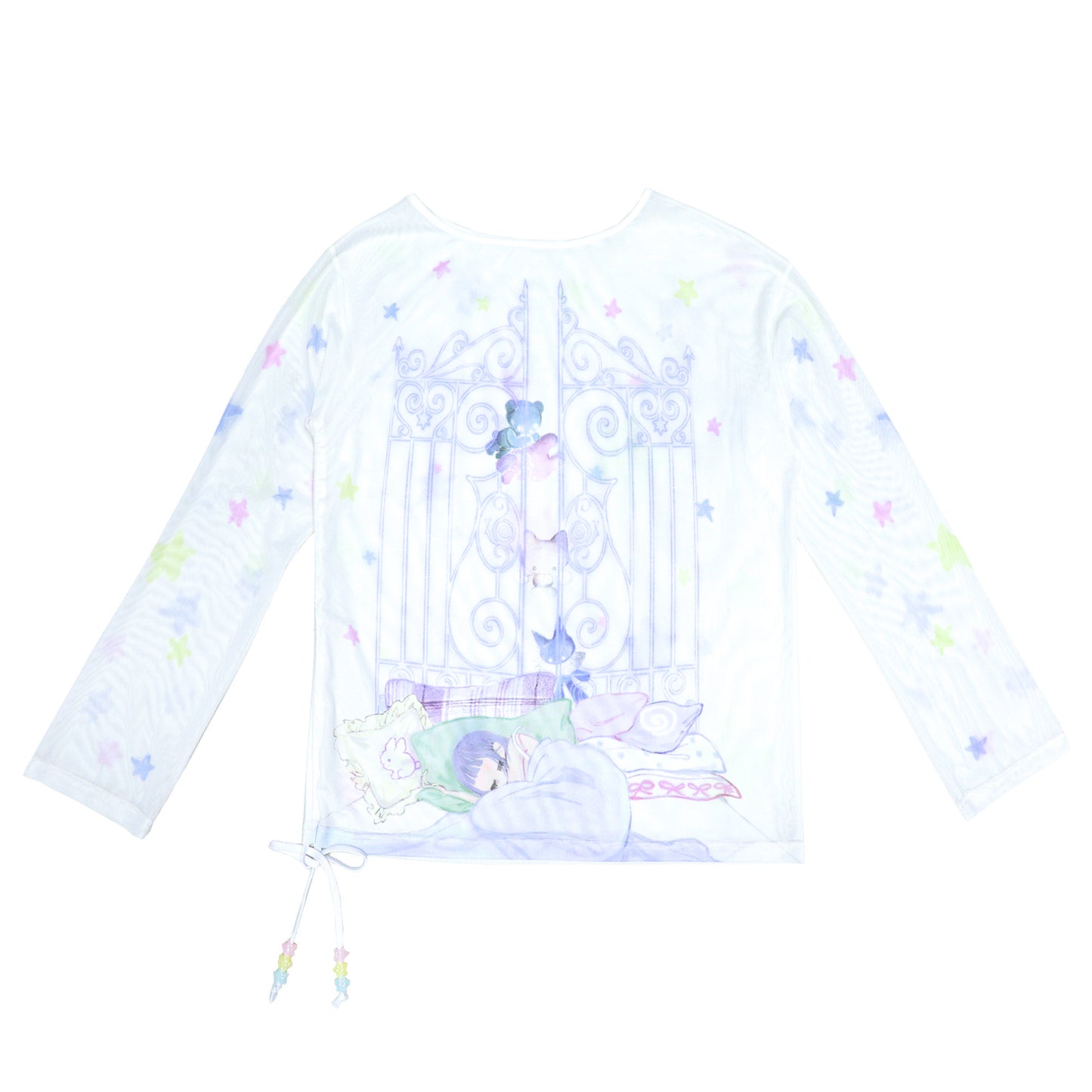 congming co-branded Reversible Mesh Long Sleeve Cover-up Tee
