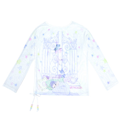 congming co-branded Reversible Mesh Long Sleeve Cover-up Tee