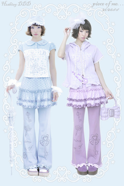 Polka Dot Faux Layered Tiered Flare Skort (2 Colors)
