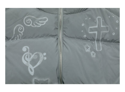 Reversible Short-Length Stand Collar Puffer Jacket