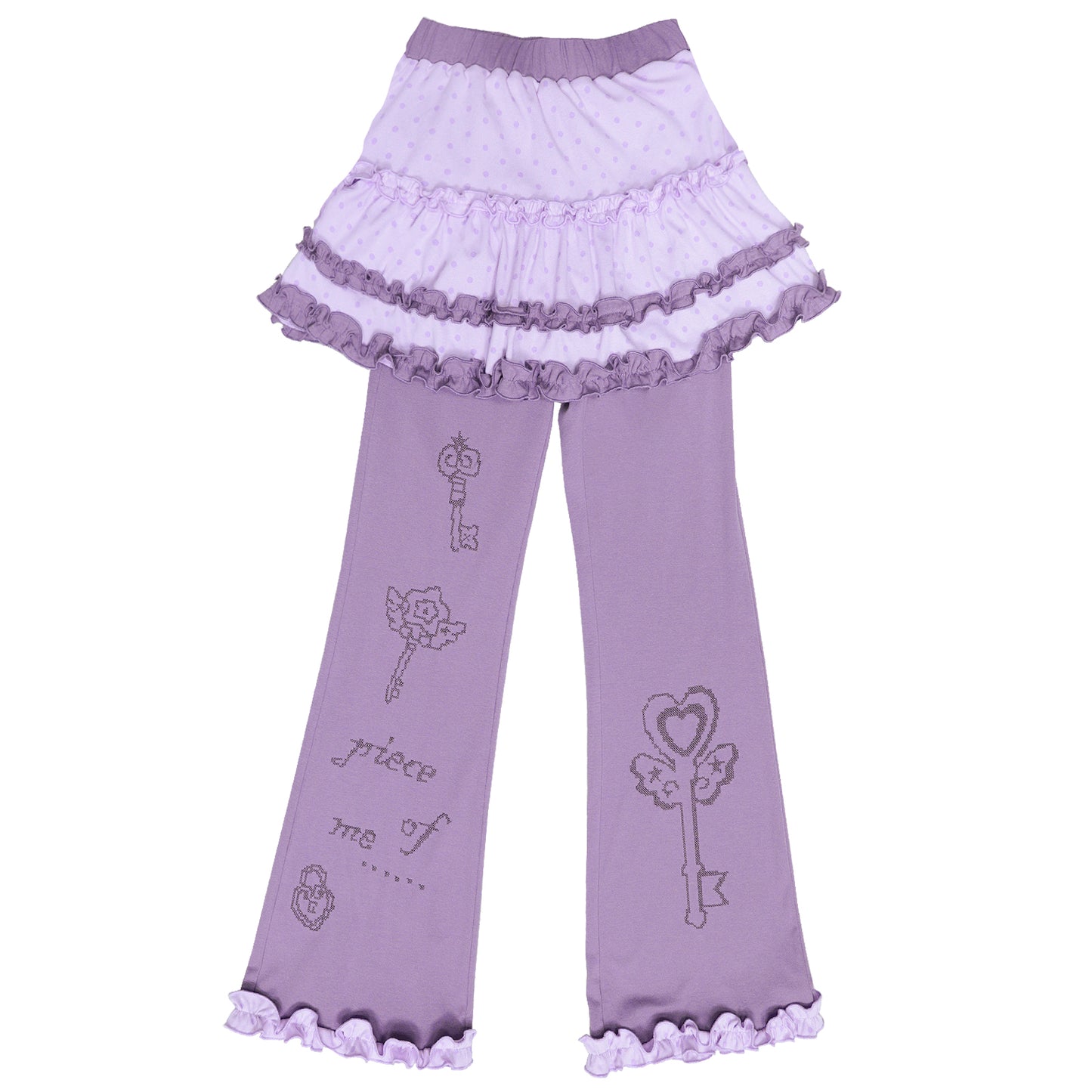 Polka Dot Faux Layered Tiered Flare Skort (2 Colors)