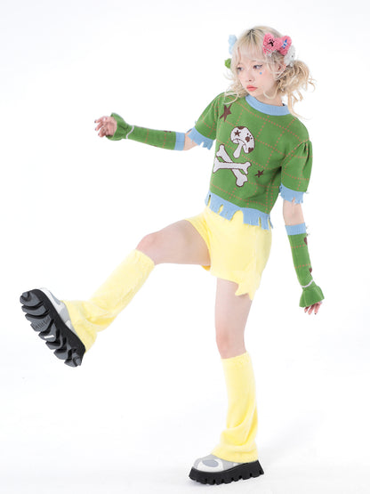 Short sleeve knit sweater sleeves