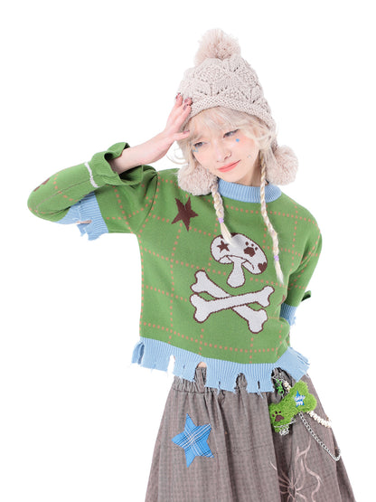 Short sleeve knit sweater sleeves