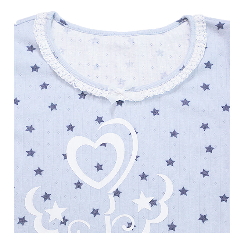 Magic Key Print Lace Trim Short Sleeve T-Shirt