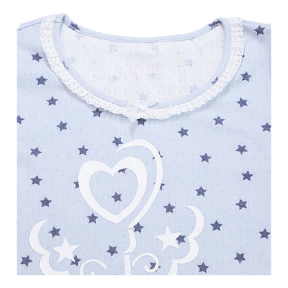 Magic Key Print Lace Trim Short Sleeve T-Shirt