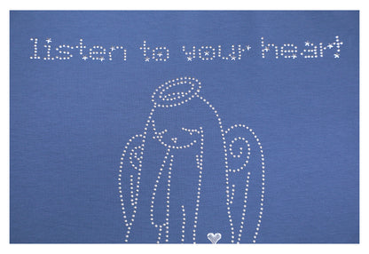 Angel Rabbit Key Rhinestone Short Sleeve Tee