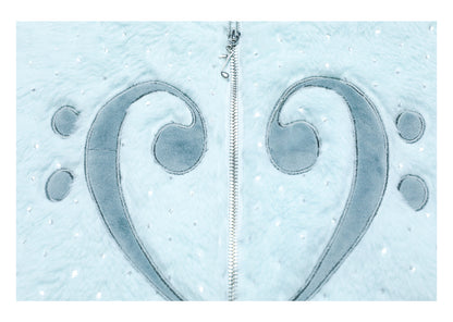 Silver-Foil Star & Piano Note Plush Hooded Coat