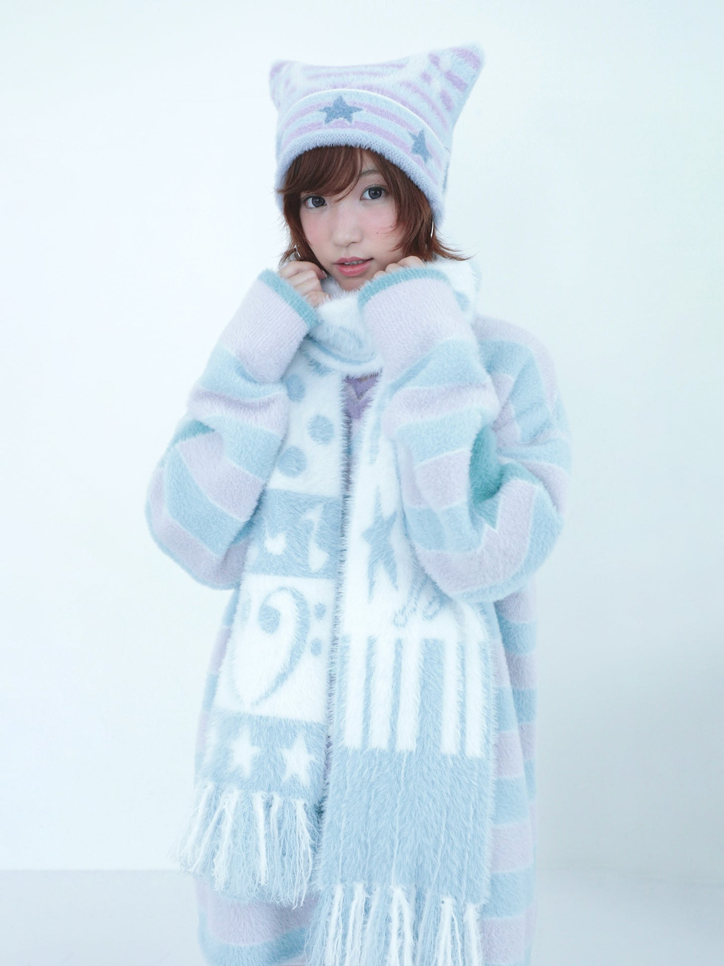 Faux Mink Fur Reversible Fringe Scarf