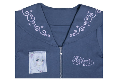 Sailor Style Short Sleeve Cardigan (2 Colors)
