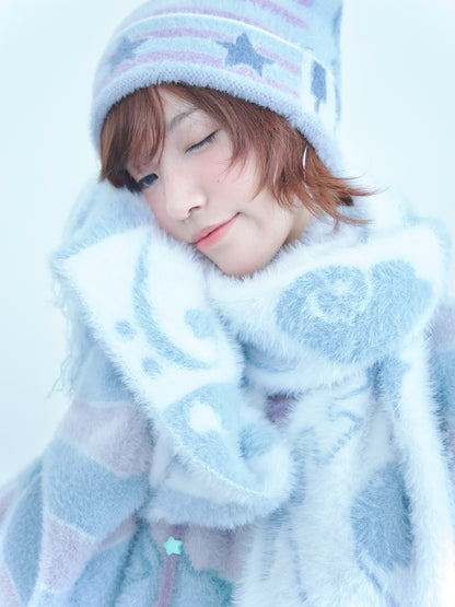 Faux Mink Fur Reversible Fringe Scarf