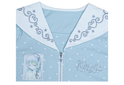 Sailor Style Short Sleeve Cardigan (2 Colors)