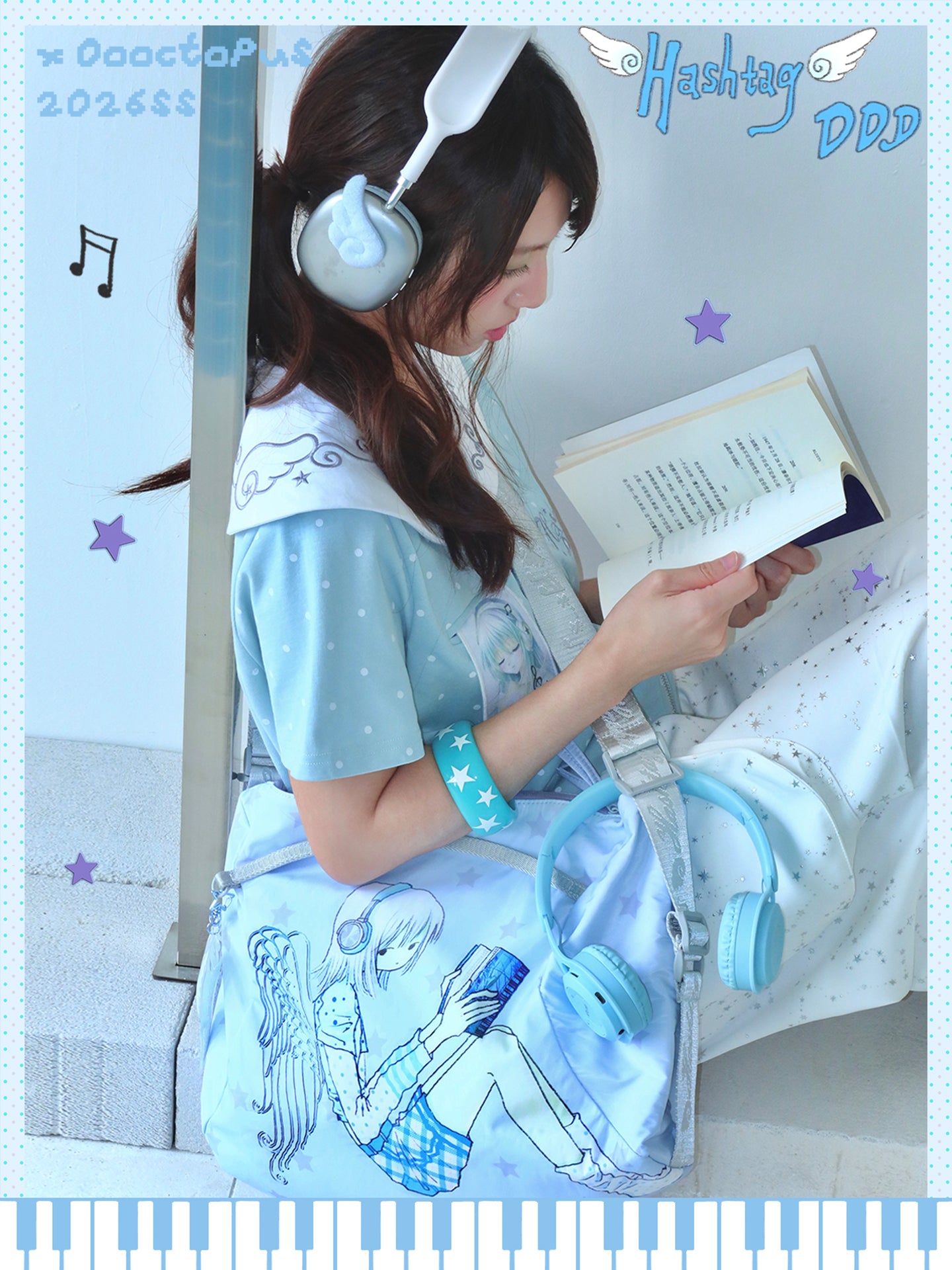 oooctopus co-branded Reversible Angel Star Multi-Functional Bag