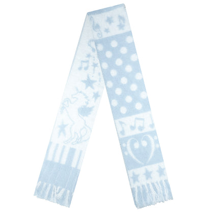 Faux Mink Fur Reversible Fringe Scarf