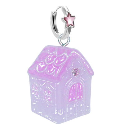 Unicorn Little House Heart Necklace & Earrings
