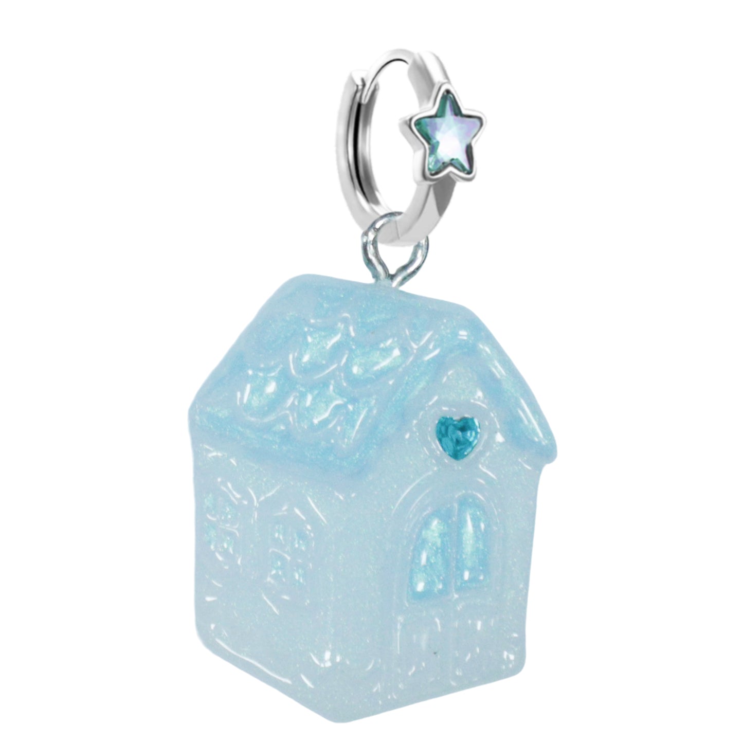 Unicorn Little House Heart Necklace & Earrings