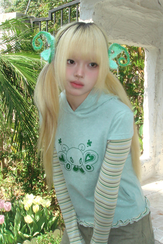 sunonebird co-branded  Long Sleeve Hooded Bottom Shirt