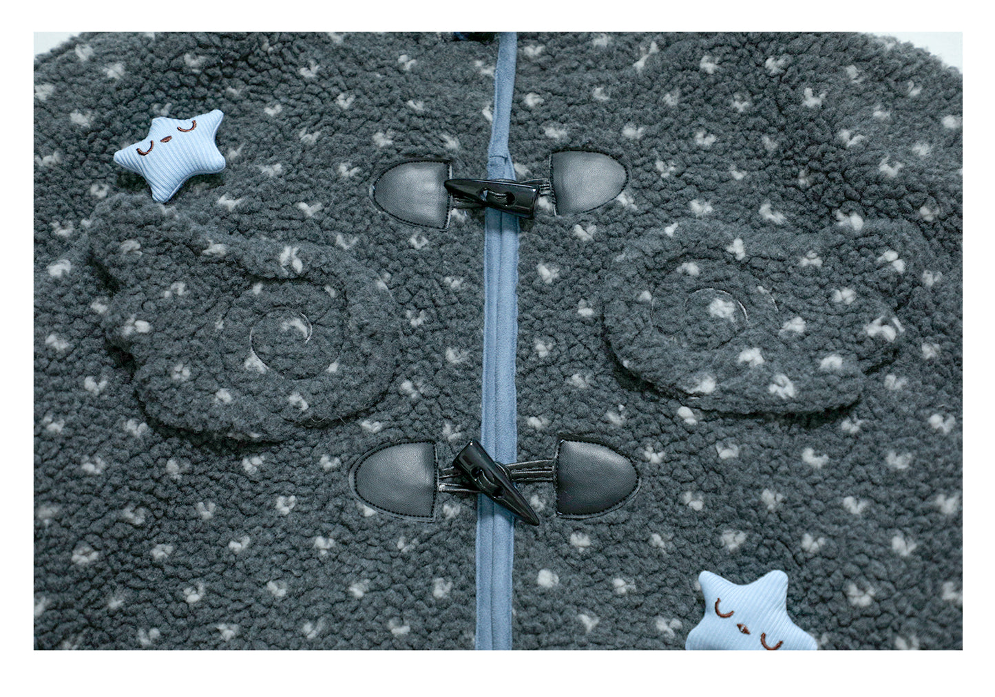 Faux Shearling Hooded Coat with Angel Wings