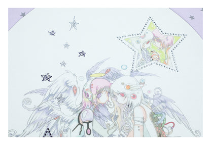 oliwabiu co-branded rhinestone star shoulder long sleeved hoodie