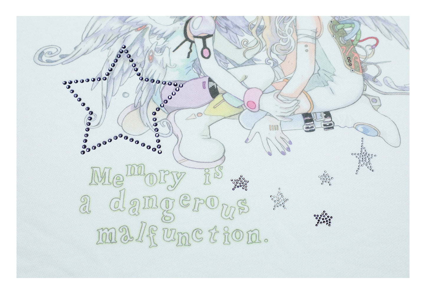 oliwabiu co-branded rhinestone star shoulder long sleeved hoodie