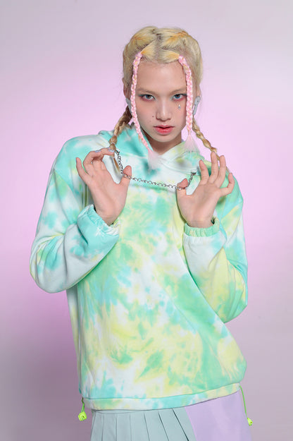 Tie-Dye Hooded Sweater