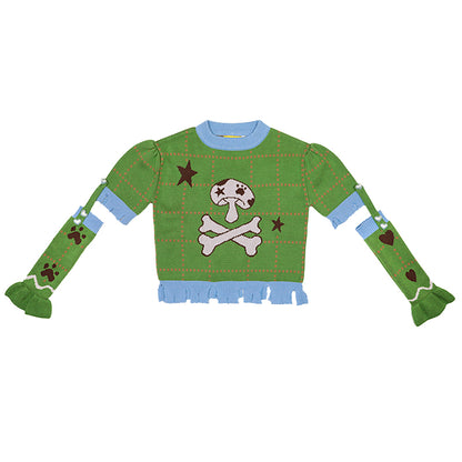 Short sleeve knit sweater sleeves